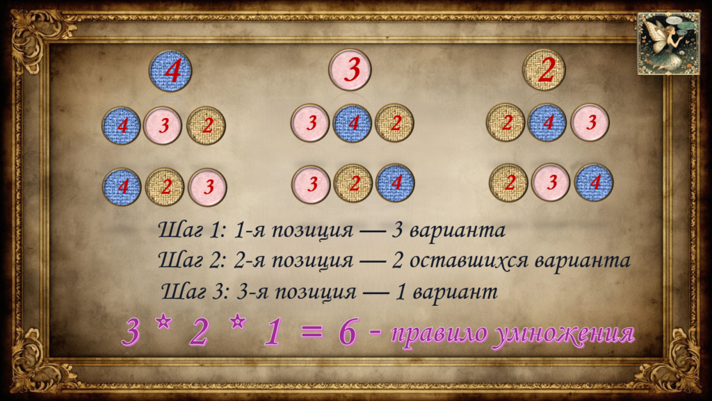 Цепочка: подсчёт вариантов